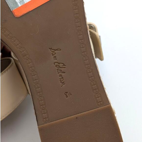 Sam Edelman Carson Platform Wedge Espadrille Slide Sandal Cream US8.5 EU39 - Picture 9 of 12